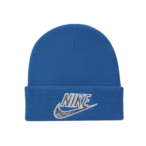 Supreme Nike Snakeskin Beanie Blue