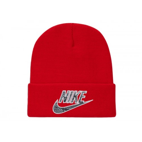 Supreme Nike Snakeskin Beanie Red