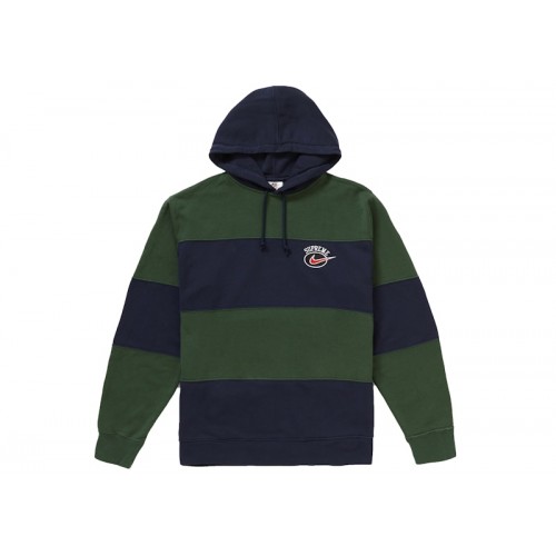 Supreme Nike Stripe Hooded Sweatshirt Navy