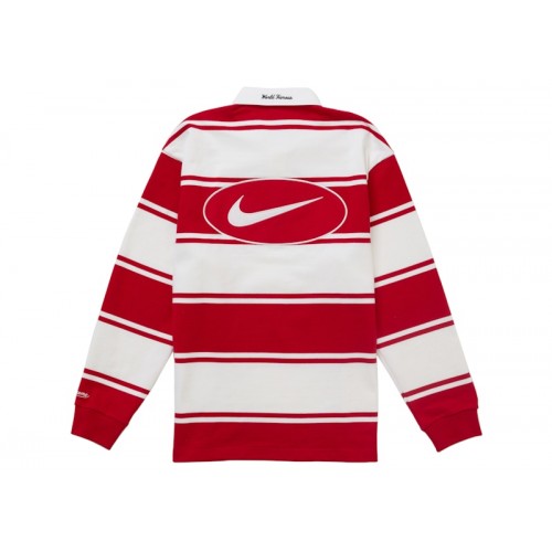 Supreme Nike Stripe Rugby Red