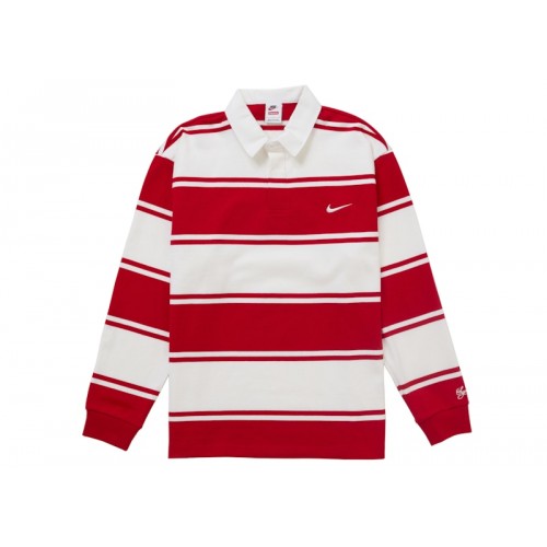Supreme Nike Stripe Rugby Red