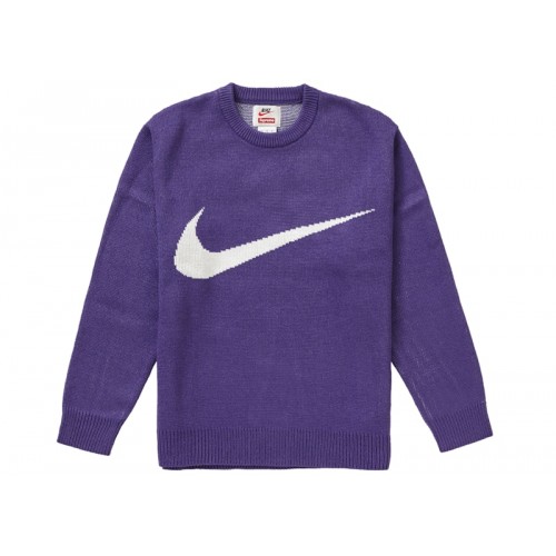 Supreme Nike Swoosh Sweater Purple