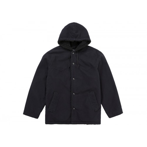 Supreme Number (N)ine Faux Shearling Hooded Coat Black