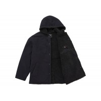 Supreme Number (N)ine Faux Shearling Hooded Coat Black