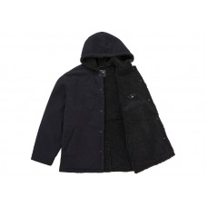 Supreme Number (N)ine Faux Shearling Hooded Coat Black