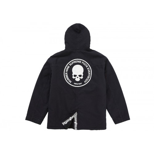 Supreme Number (N)ine Faux Shearling Hooded Coat Black