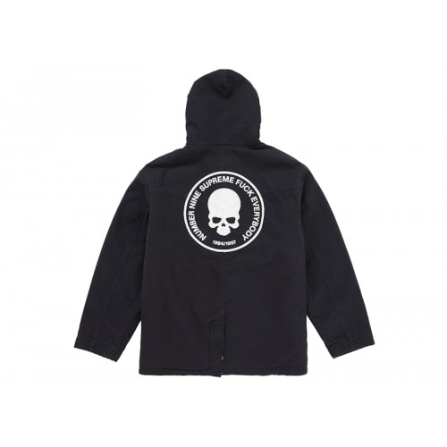 Supreme Number (N)ine Faux Shearling Hooded Coat Black