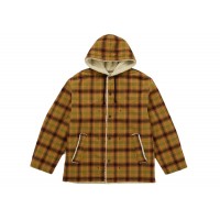 Supreme Number (N)ine Faux Shearling Hooded Coat Brown