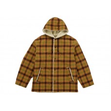 Supreme Number (N)ine Faux Shearling Hooded Coat Brown
