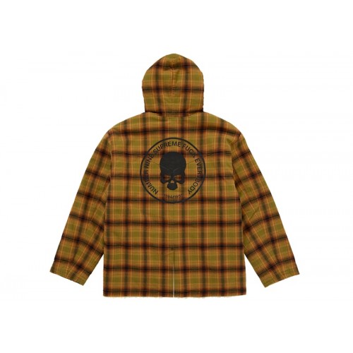 Supreme Number (N)ine Faux Shearling Hooded Coat Brown