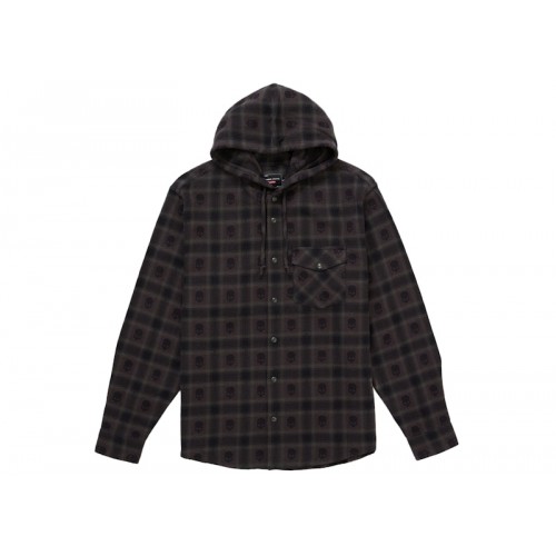 Supreme Number (N)ine Hooded Flannel Shirt Black