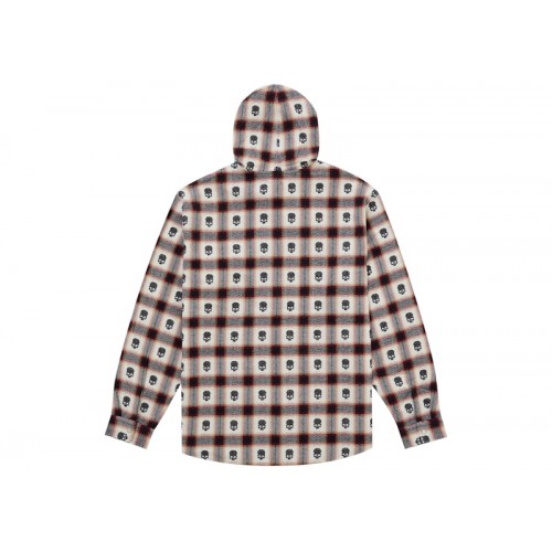 Supreme Number (N)ine Hooded Flannel Shirt White Supreme Number (N)ine Hooded Flannel Shirt White