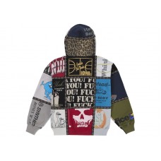 Supreme Number (N)ine Patchwork Zip Up Hooded Sweatshirt Multicolor