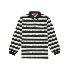 Supreme Old English Stripe L/S Polo Black