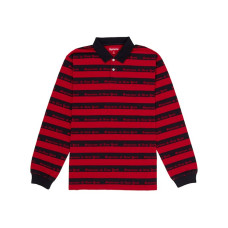 Supreme Old English Stripe L/S Polo White