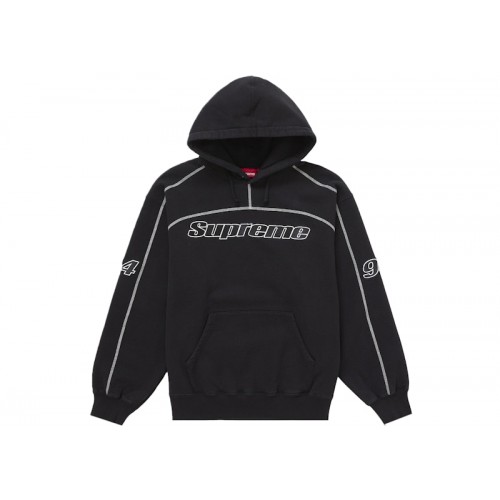 Supreme Overlock Hooded Sweatshirt Black
