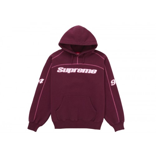 Supreme Overlock Hooded Sweatshirt Burgundy