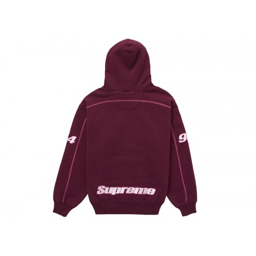 Supreme Overlock Hooded Sweatshirt Burgundy