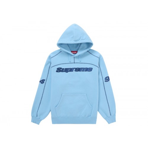Supreme Overlock Hooded Sweatshirt Light Blue