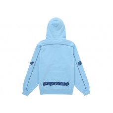 Supreme Overlock Hooded Sweatshirt Light Blue