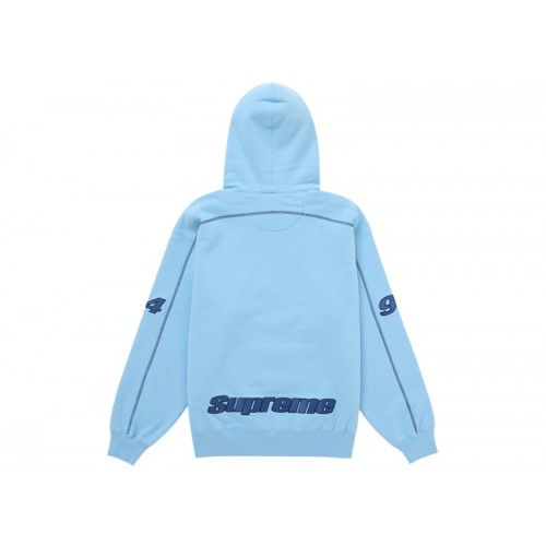 Supreme Overlock Hooded Sweatshirt Light Blue