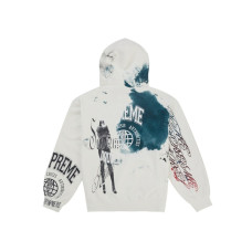 Supreme Overprint Hooded Sweatshirt White