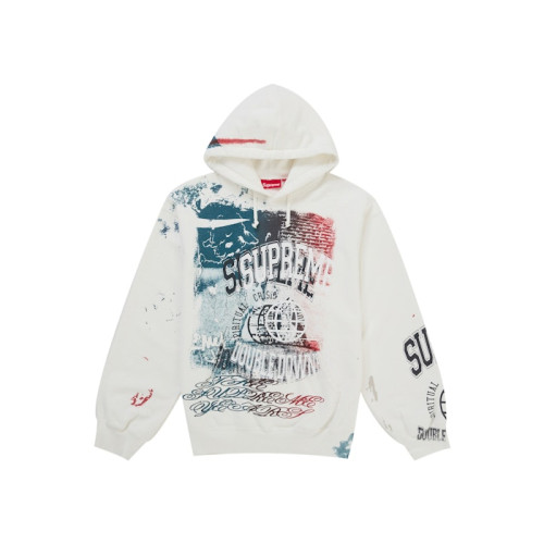 Supreme Overprint Hooded Sweatshirt White