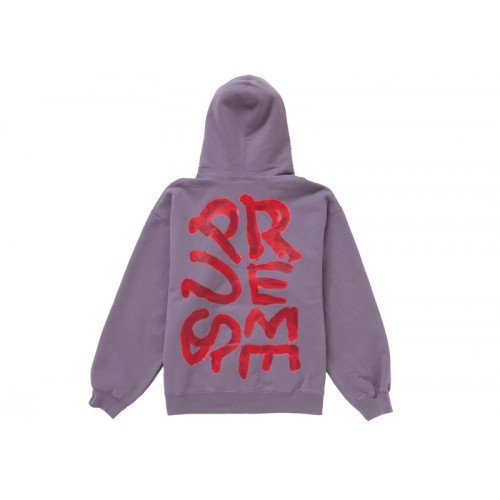 Оригинальный шмот Supreme Paint Hooded Sweatshirt Dusty Purple