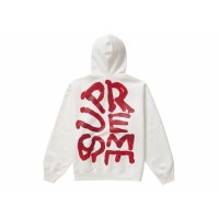 Supreme Paint Hooded Sweatshirt White
