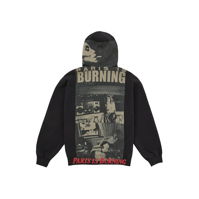 Худи Supreme Paris Is Burning Zip Up Hooded Sweatshirt Black Худи Supreme Paris Is Burning Zip Up Hooded Sweatshirt Black