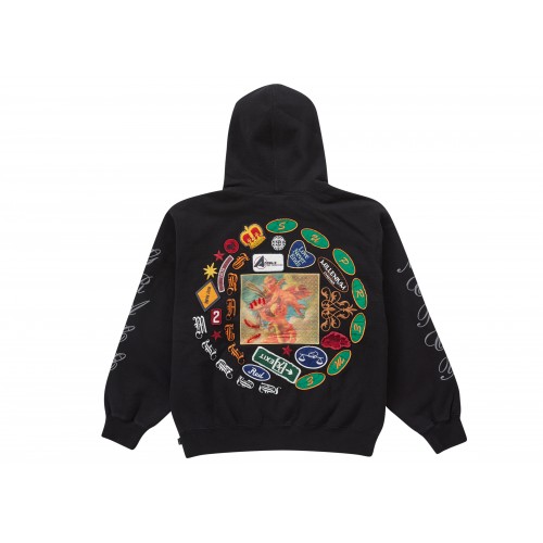 Оригинальный шмот Supreme Patches Spiral Hooded Sweatshirt Black
