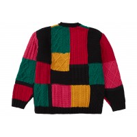 Supreme Patchwork Cable Knit Cardigan Black