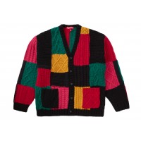Supreme Patchwork Cable Knit Cardigan Black