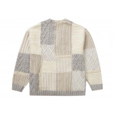 Supreme Patchwork Cable Knit Cardigan Ivory