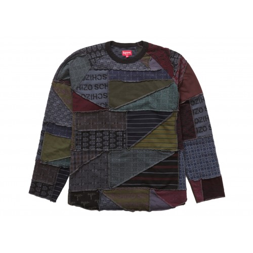 Оригинальный шмот Supreme Patchwork Jacquard L/S Top Black - 70см