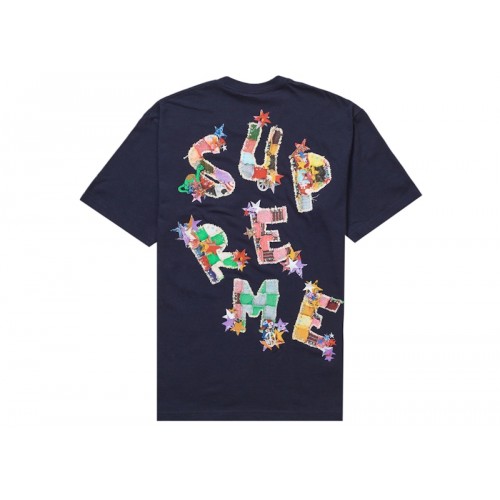Оригинальный шмот Supreme Patchwork Tee Navy