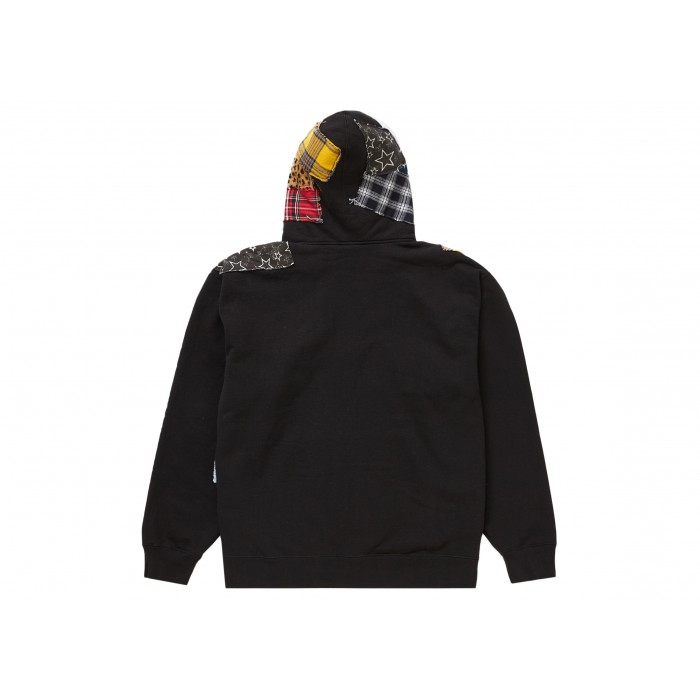 Supreme Patchwork Zip Up Hooded Sweatshirt Black