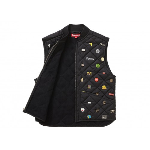 Оригинальный шмот Supreme Pins Quilted Work Vest Black
