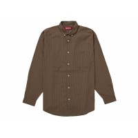 Supreme Pinstripe Shirt Brown