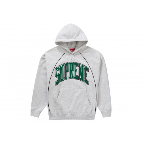 Оригинальный шмот Supreme Boxy Piping Arc Hooded Sweatshirt Ash Grey - 70см