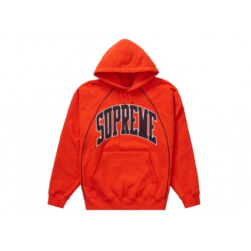 Оригинальный шмот Supreme Boxy Piping Arc Hooded Sweatshirt Bright Orange - 70см