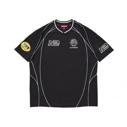 Supreme Piping Soccer Jersey Black