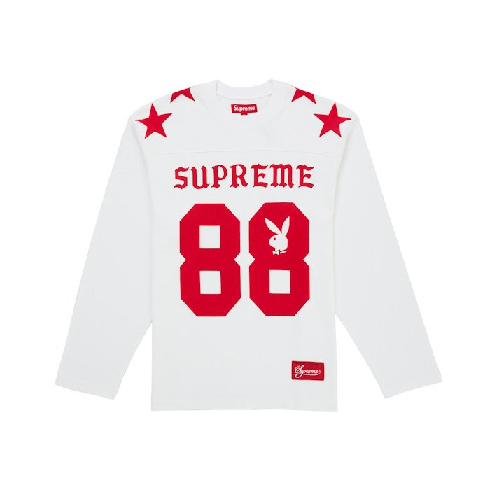 Лонгслив Supreme Playboy L/S Football Top White Лонгслив Supreme Playboy L/S Football Top White