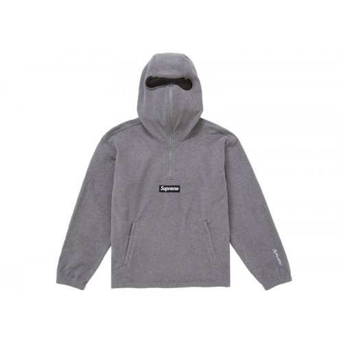 Supreme Polartec Face Mask Half Zip Hooded Sweatshirt Grey