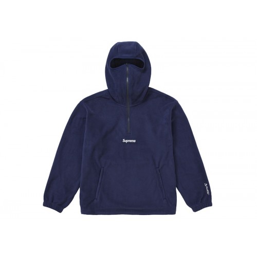 Supreme Polartec Face Mask Half Zip Hooded Sweatshirt Navy