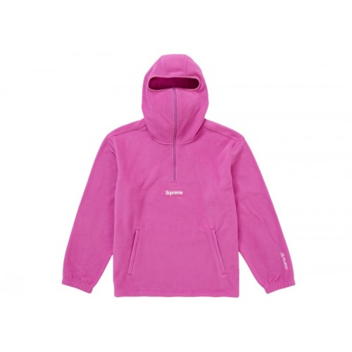 Supreme Polartec Face Mask Half Zip Hooded Sweatshirt Pink