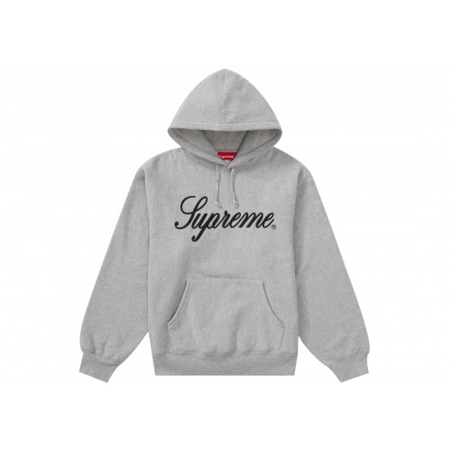 Оригинальный шмот Supreme Raised Script Hooded Sweatshirt Heather Grey