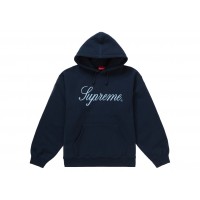 Supreme Raised Script Hooded Sweatshirt Navy