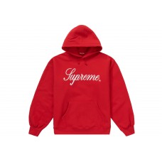 Supreme Raised Script Hooded Sweatshirt Red