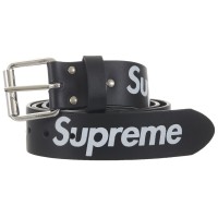 Supreme Repeat Leather Belt (FW25) Black